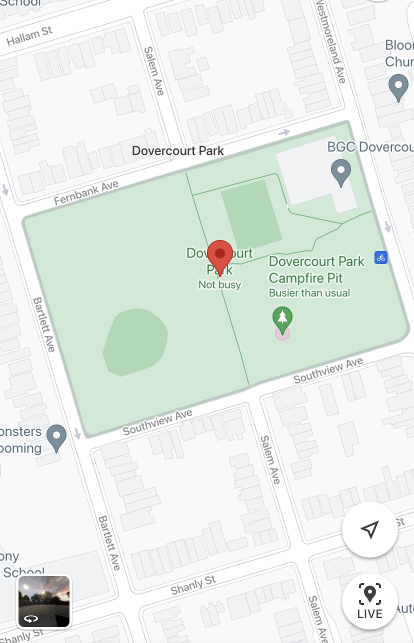 Dovercourt Park Meeting Location